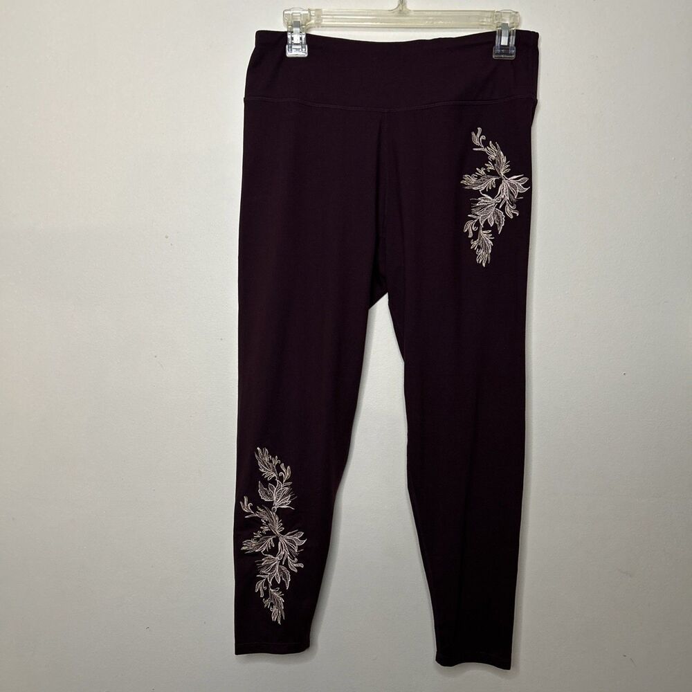 Betsy Johnson Performance Leggings capri purple embellished pull on size XL - Picture 12 of 12